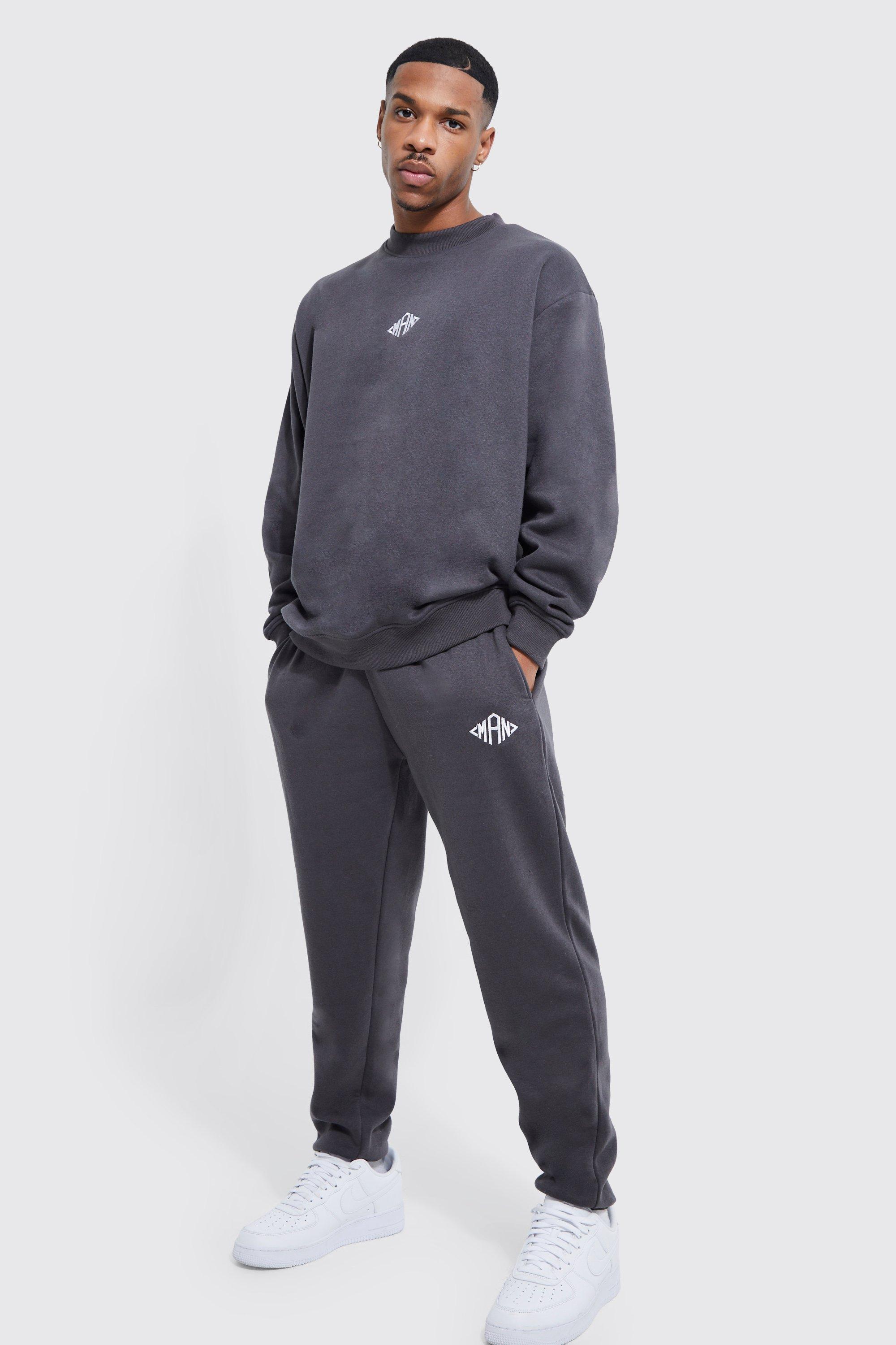 Mens Grey Lightweight Man Oversized Sweatshirt Tracksuit, Grey